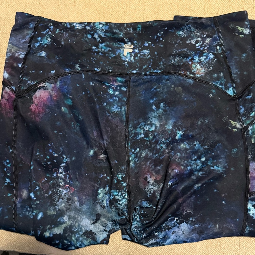 Women’s High-Rise capri — Blue Multi Galaxy Print